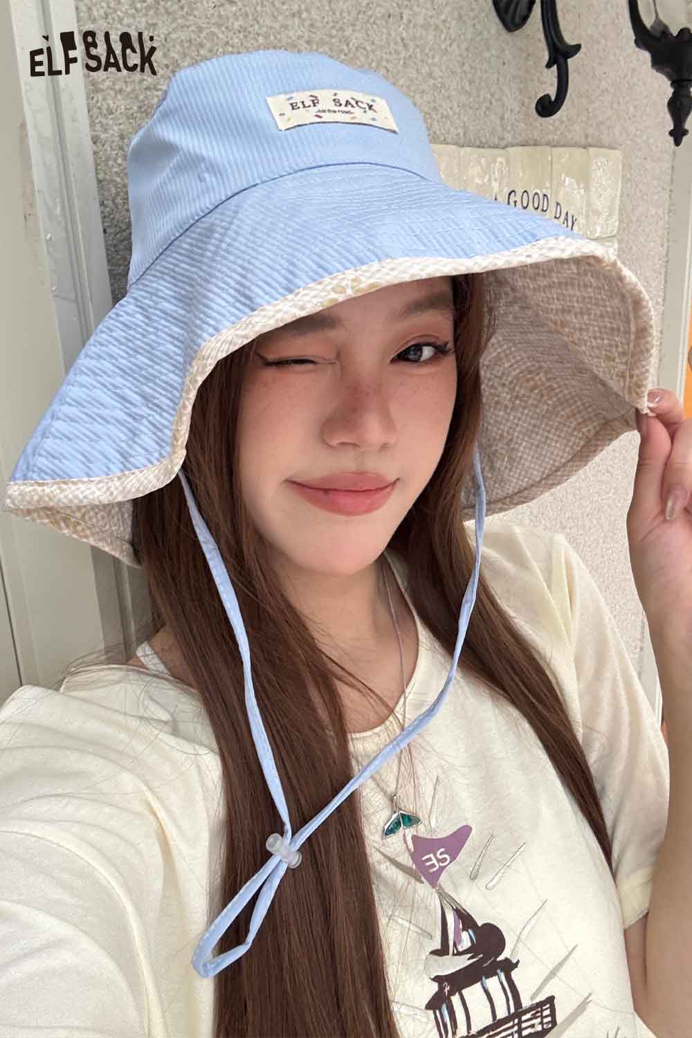 ELFSACK Women's Reversible Wide Brim Sun Hat
