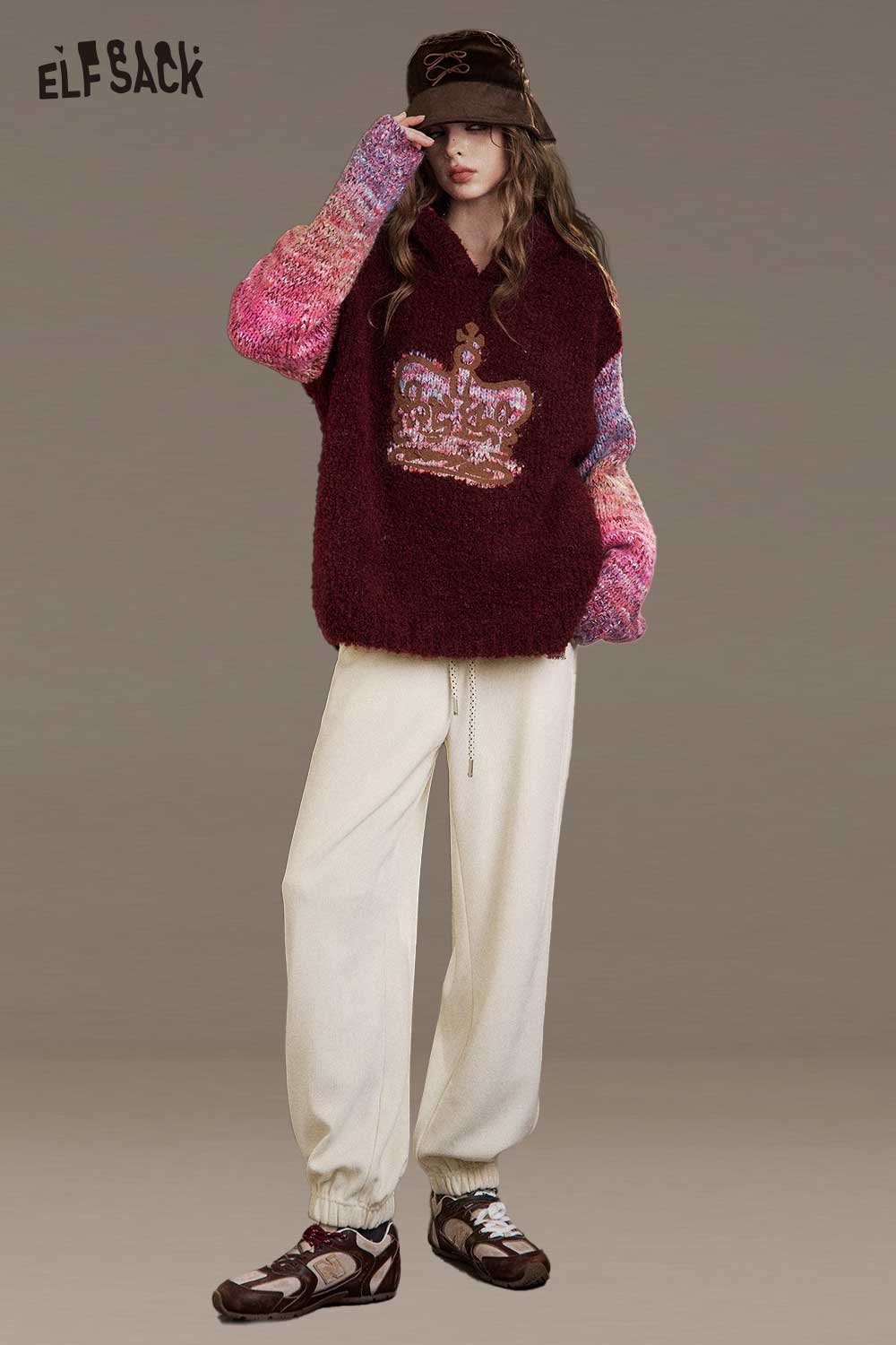 ELFSACK Soft Drawstring Waist Ankle Cuff Pants