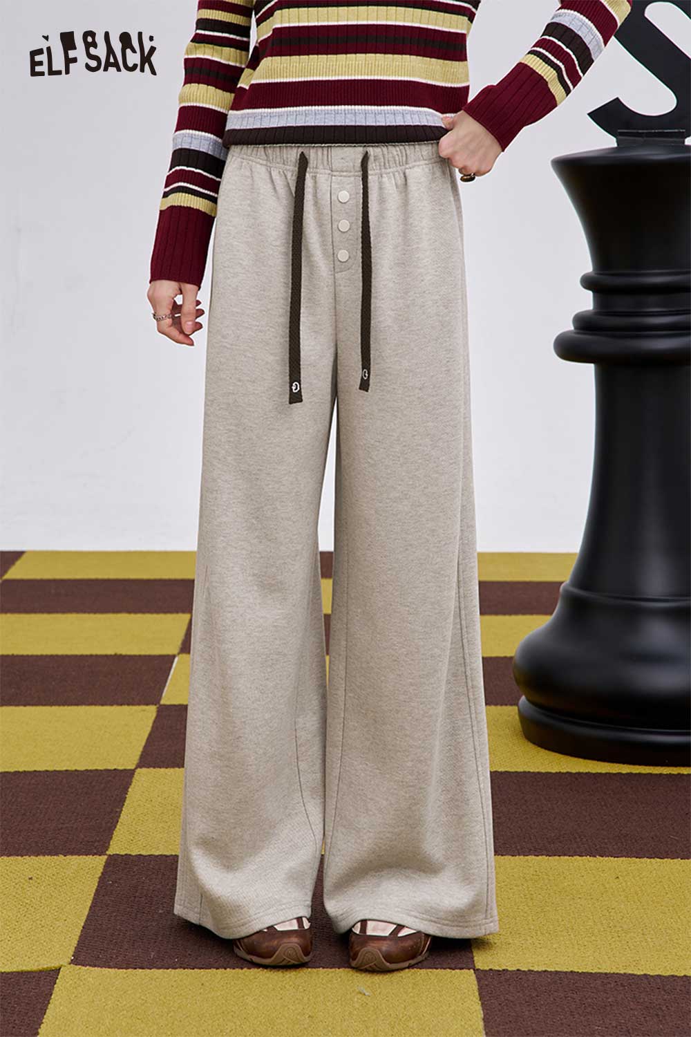 ELFSACK Soft Loose Drawstring Long Pants