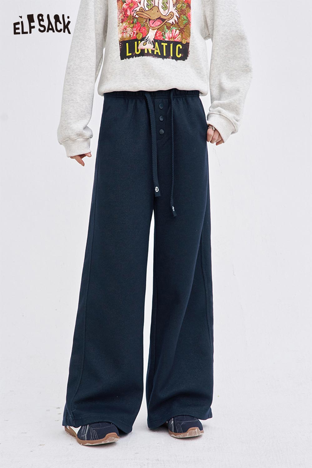 ELFSACK Soft Loose Drawstring Long Pants