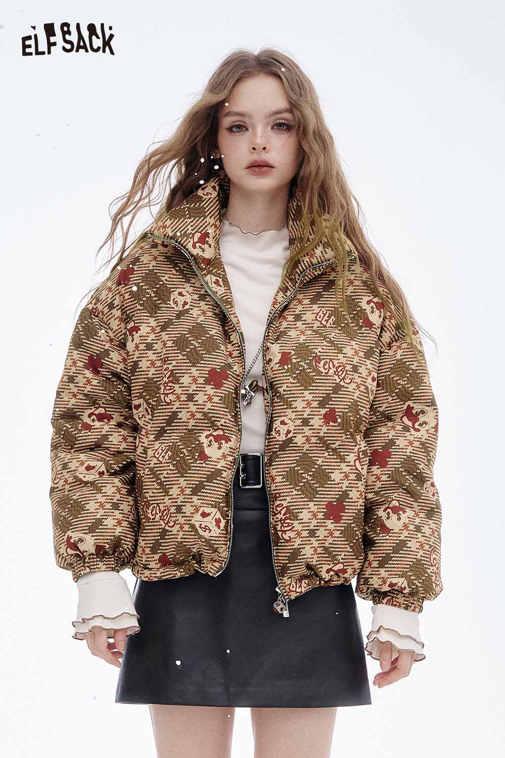 ELFSACK Soft Reversible Short Down Jacket